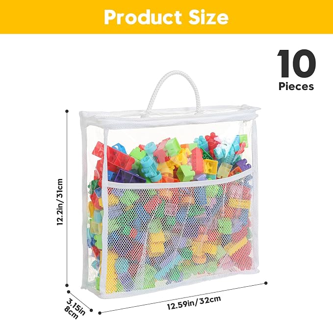 10 PCS Clear Zippered Toy Storage Bags - Image 3