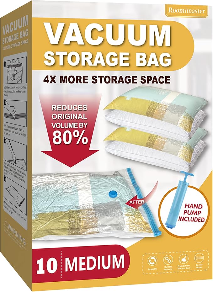 10 Medium Vaccum Storage Bags, Space Saver Vacuum Storage Bags Medium, Space by Roomimaster