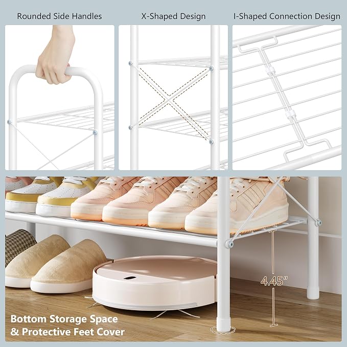 Hoctieon 5 Tier Shoe Rack for Closet, Durable Mesh Style Shoe Rack, Entryway - Image 7