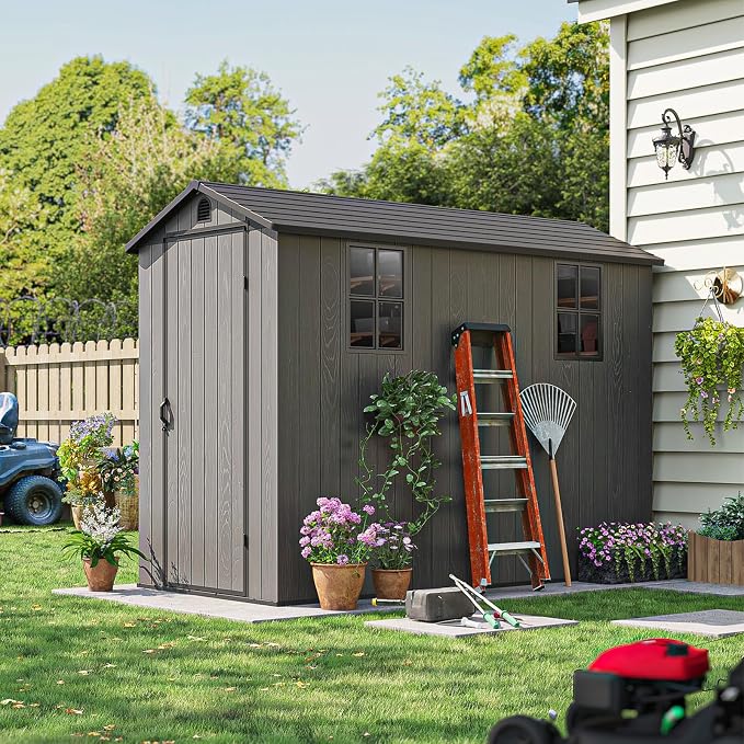 Patiowell 4 x 8 FT Plastic Outdoor Storage Shed - Image 7