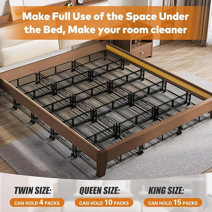 Under Bed Storage with Wheels, Rolling Under Bed Storage Storage Bins - Image 7