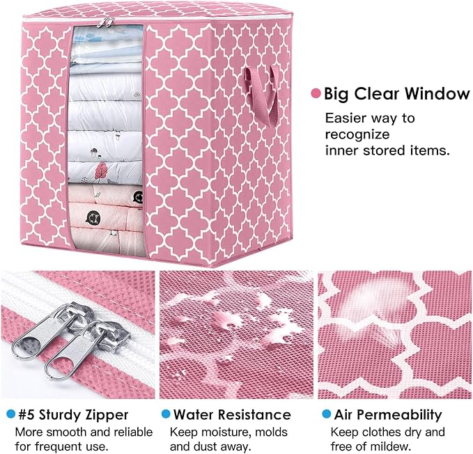 WISELIFE Storage Bags 3 Pack/100L Large Blanket Clothes Organization and - Image 3