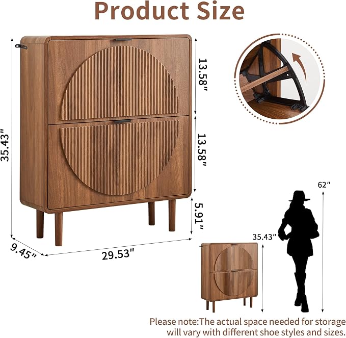 Turtle&Myrtle Modern Shoe Storage Cabinet - Image 2