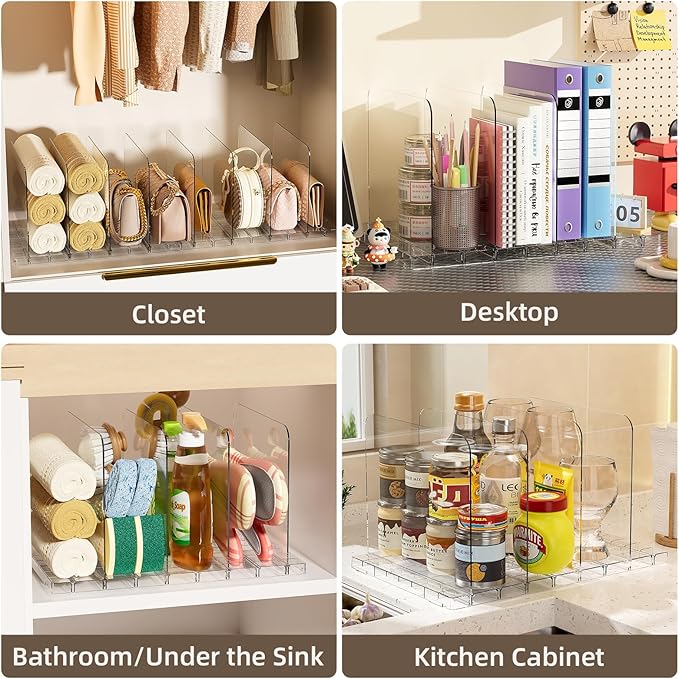 Bag & Purse Organizer for Closet Stackable Acrylic Shelf Dividers for Closet - Image 6