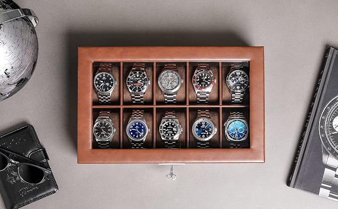 ROTHWELL 10 Slot Leather Watch Box - Image 3