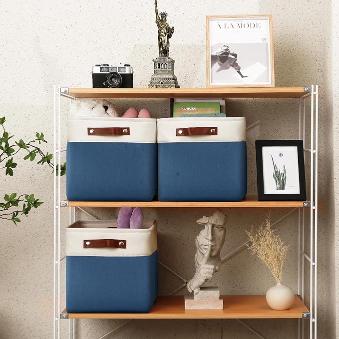 13 Inch Cube Storage Bins, Foldable Storage Basket - Image 7