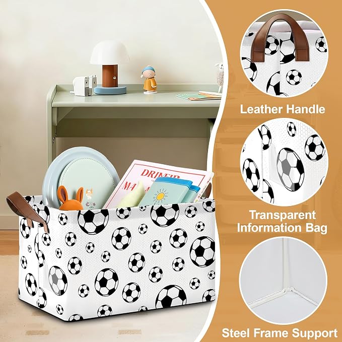 Black Soccer Football Storage Bins - Image 3