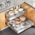 Pull out Cabinet Organizer, Stainless Steel Expandable Heavy Duty Slide out by Kitstorack