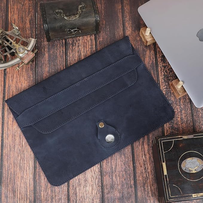 Genuine Leather Laptop Sleeve 13–14 Inch, Slim Laptop Case Compatible - Image 7