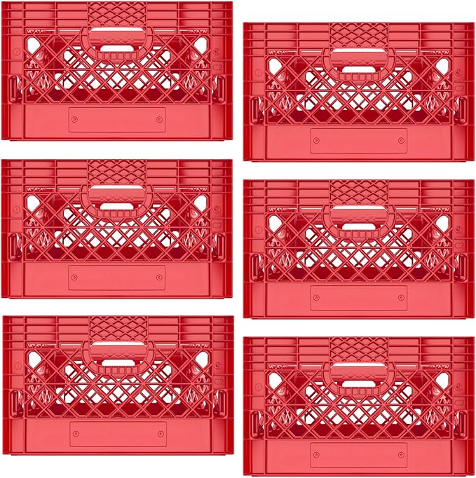 Heavy Duty Plastic Storage Milk Crates, Stackable Utility Organizer Bins by Unknown