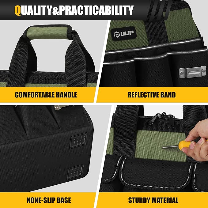Heavy Duty Tool Bag 15-Inch, 16-Pocket Portable Empty Tool Box Organizer Storage - Image 5