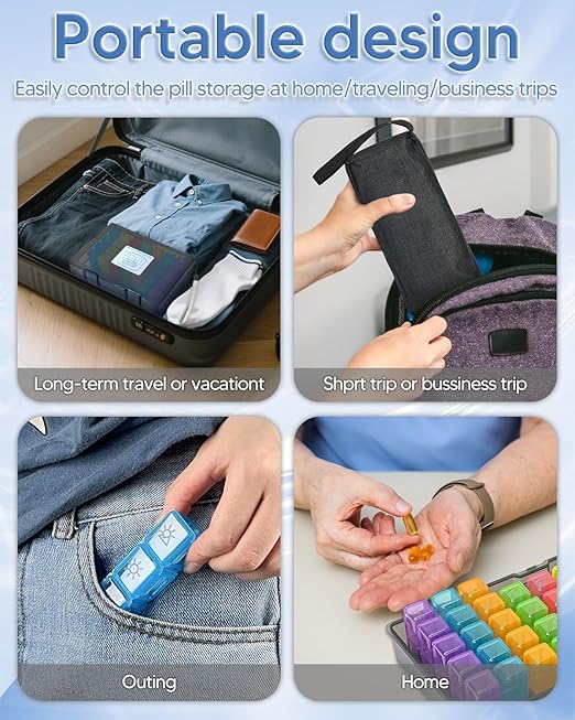 Monthly Pill Organizer 3 Times a Day, FRIWOLE Medicine Box - Image 7