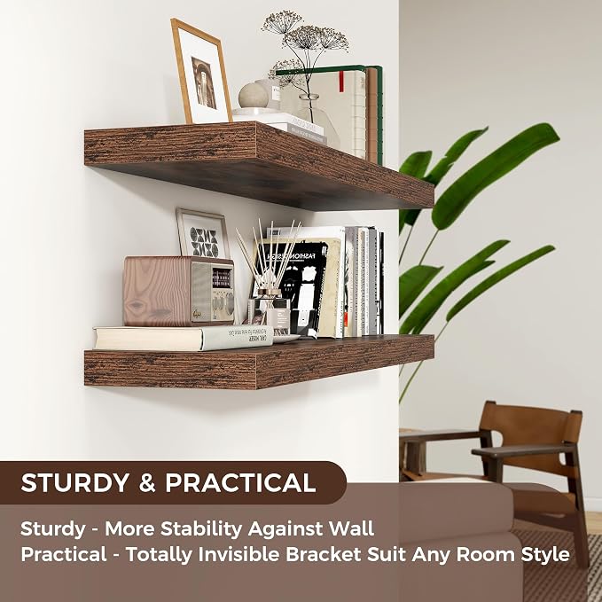 Floating Shelves for Wall, Engineered Wood Wall Shelves - Image 4