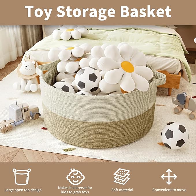 125L Extra Large Blanket Basket, Jumbo Laundry Woven Baskets Decorative Home - Image 4