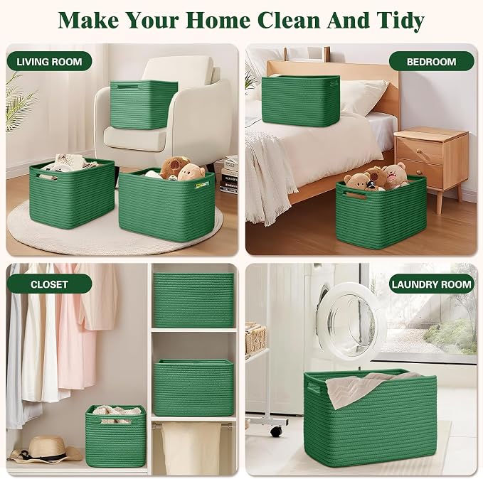 Storage Baskets for Organizing, 4 Pack Storage Baskets for Shelves, Woven - Image 6