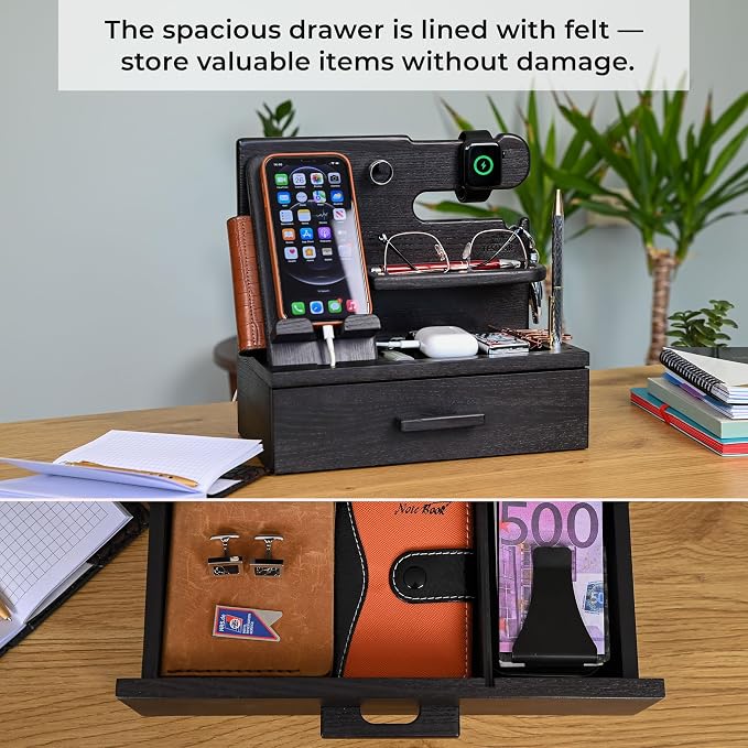 TESLYAR Wood Phone Docking Station - Image 6
