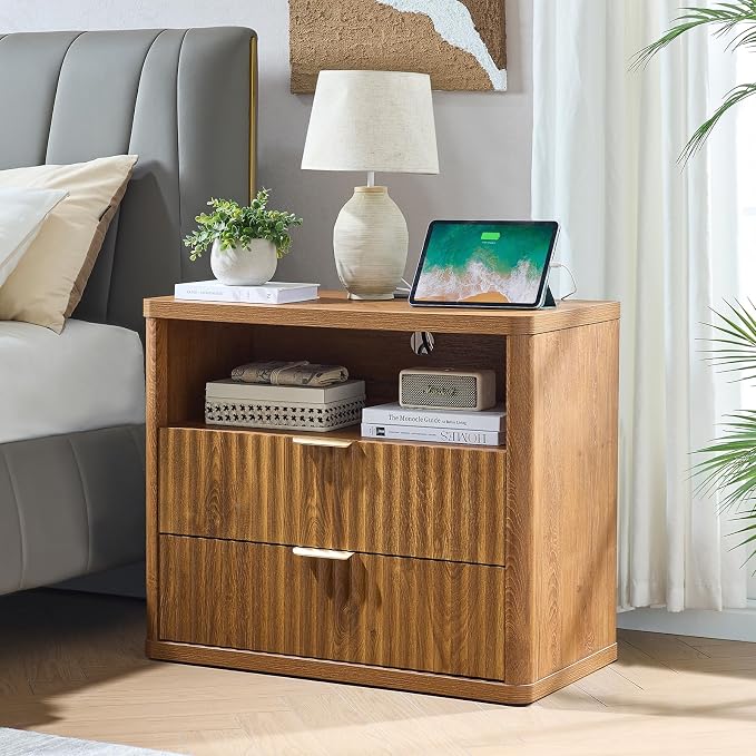 LEYAOYAO 31" Wide Fluted Nightstand - Image 3