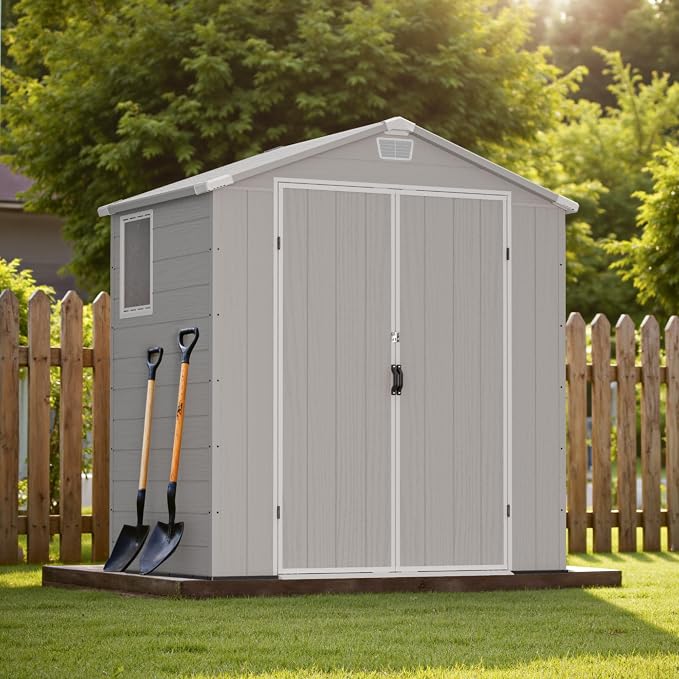 Greesum 6x4FT Plastic Outdoor Storage Shed - Image 7