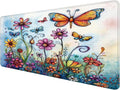 Vintage Hippie Floral Butterfly Large Mouse Pad 31.5x15.7inch, Retro Hippy by Unknown