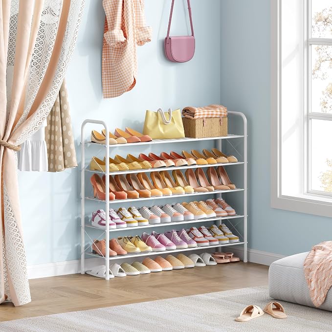 Hoctieon 5 Tier Shoe Rack for Closet, Durable Mesh Style Shoe Rack, Entryway - Image 6