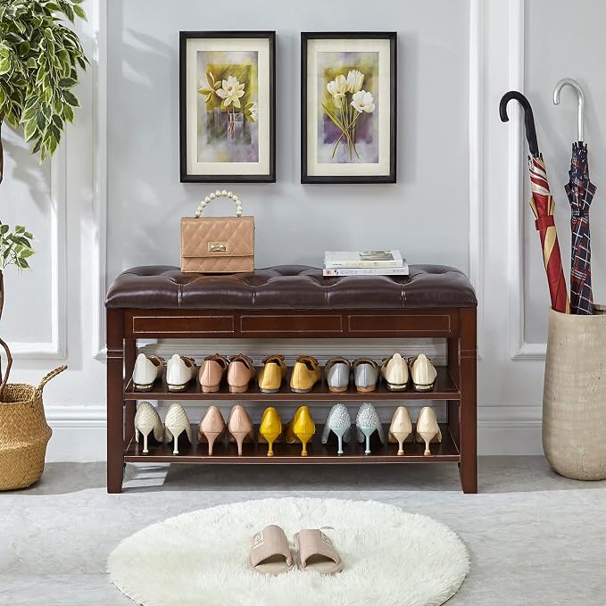 LEILISI Shoe Bench, Storage Rack Organizer - Image 2