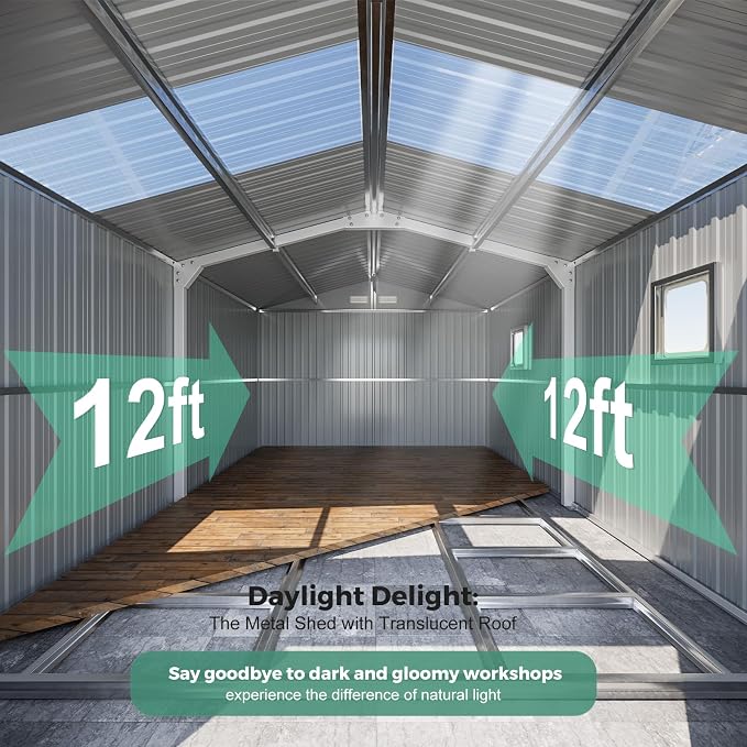 ​​10x12 Metal Shed with Floor Frame Kit & Reinforced Construction - Image 3
