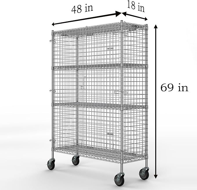 18" W x 48" L x 69" H Heavy Duty Utility Commercial Grade Metal Storage NSF - Image 2