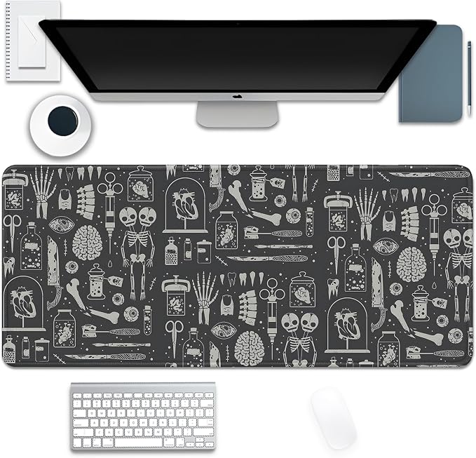 Human Skeleton Medical Mouse Pad, Large X Ray Mousepad Desk Pad by Unknown