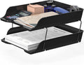 Simple Houseware 2-Tier Stackable Letter Tray Organizer – Desktop File Holder by SimpleHouseware