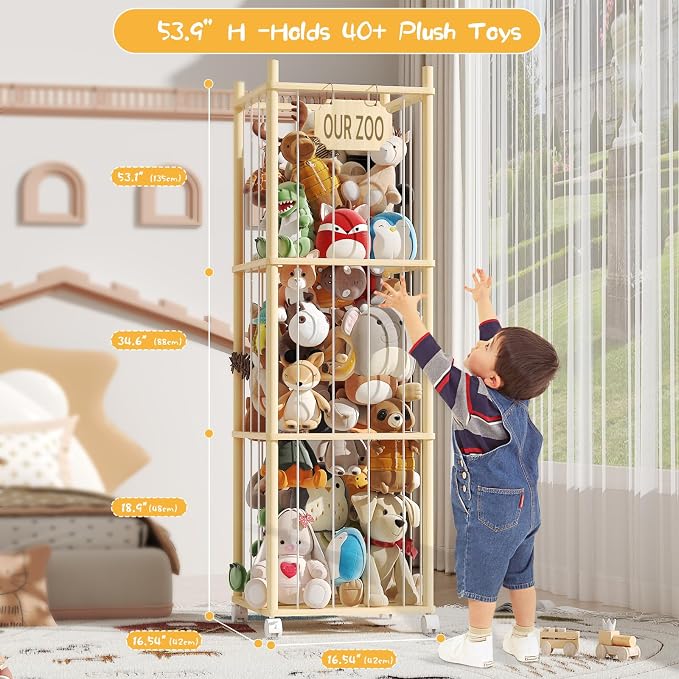 Stuffed Animal Storage, Wood Stuffed Animal Zoo - Image 4