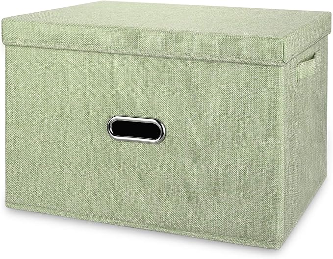 Large Linen Collapsible Storage Bins by Unknown