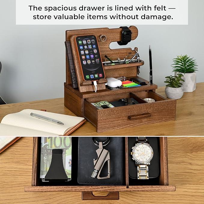 TESLYAR Wood Phone Docking Station - Image 5