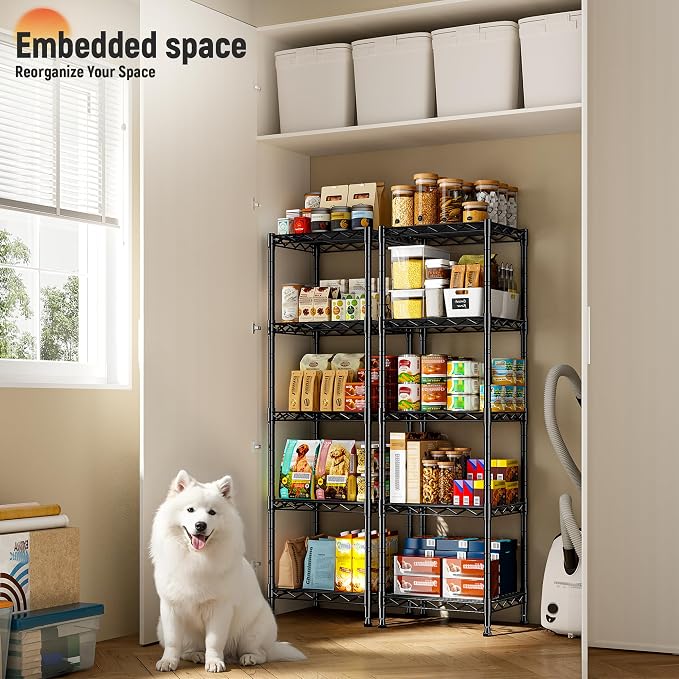 5 Tier Metal Shelving Unit Wire Shelving, Storage Rack - Image 5