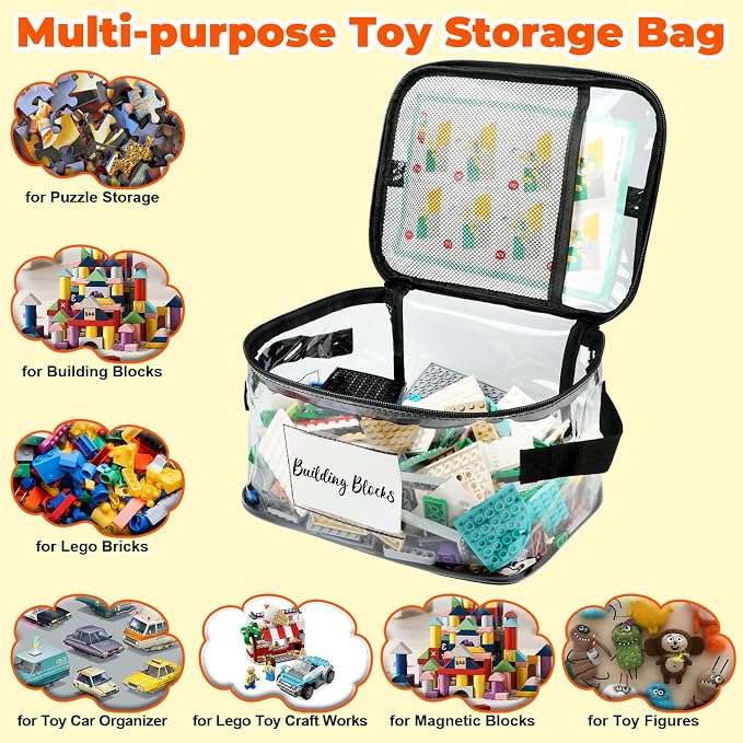 8 Pack Clear Toy Storage Bag - Image 6