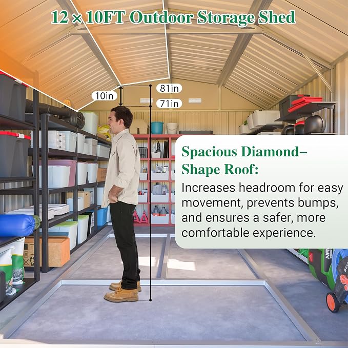 Large Outdoor Storage Shed, Utility Tool Shed - Image 3
