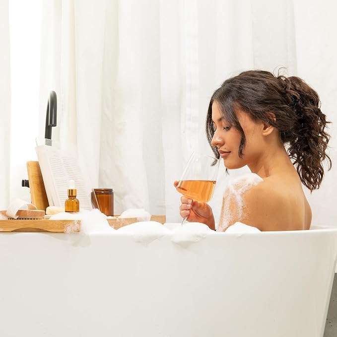 Waterproof Shield Keeps Your Book Open – Extendable Bamboo Bathtub Tray - Image 4