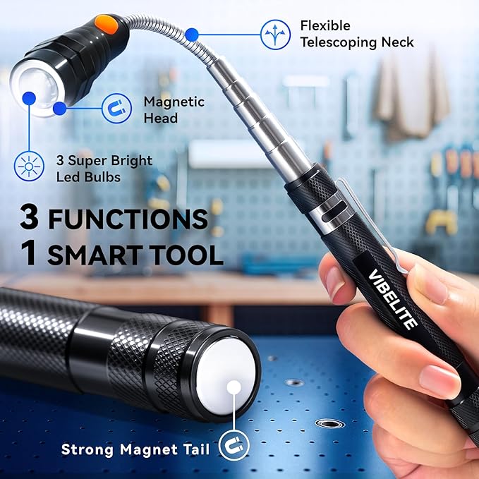 VIBELITE Extendable Magnetic Flashlight - Image 4