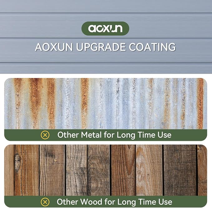 Aoxun 6X8 FT Resin Outdoor Storage Shed - Image 5