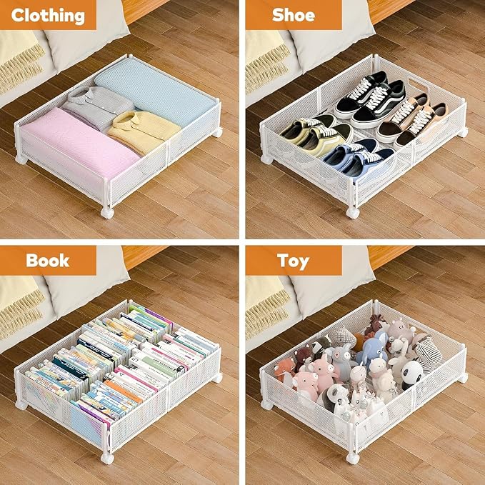 Under Bed Storage with Wheels, Rolling Under Bed Storage Bins - Image 2