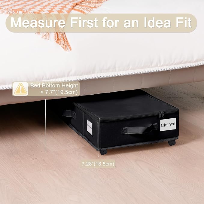 Under Bed Storage with Wheels, 2 Pack Under Bed Storage Containers with Label - Image 6