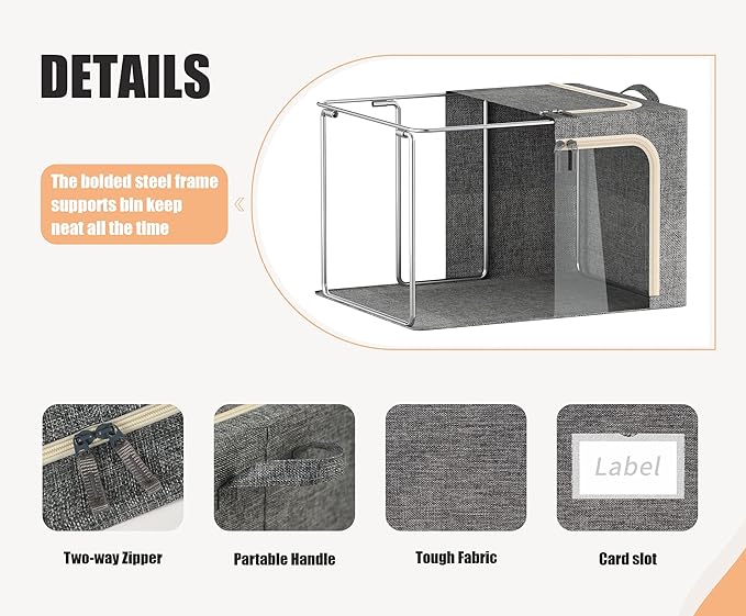 3 Opeings Large Clothes Storage Bins - Image 4