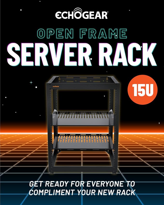 ECHOGEAR 15U Open Frame Rack for Servers & AV Gear - Image 2