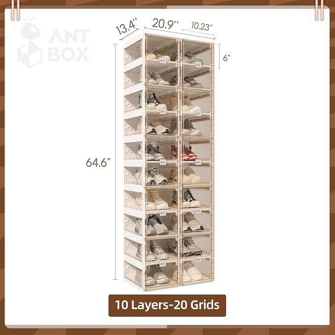 ANTBOX Foldable Shoe Rack, Shoe Organizers - Image 3