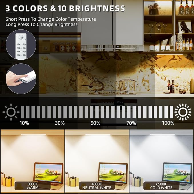 100 LED Under Cabinet Lights Wireless - Image 2