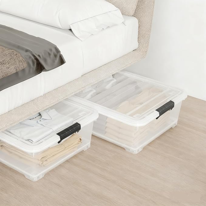 3-Pack Clear Plastic Underbed Storage Bins - Image 7