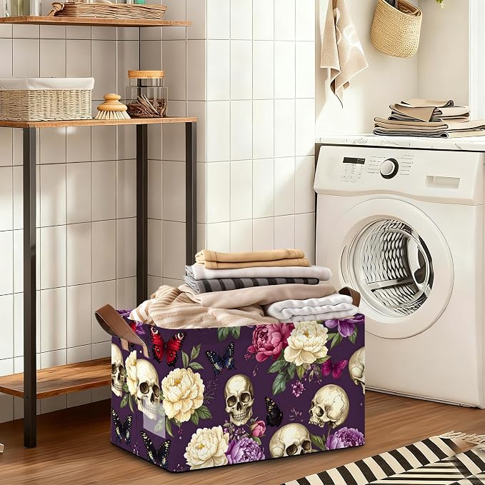 Purple Flower Skeleton Storage Bins - Image 7