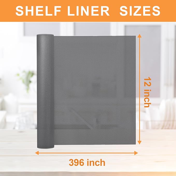 FLPMIX Kitchen Cabinet Liner Clear: Translucent Grey Easy to Cut Drawer Mat 12" - Image 9