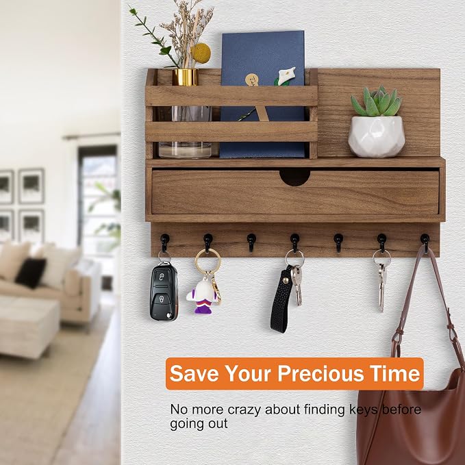 Key and Mail Holder for Wall, Mail Organizer Wall Mount - Image 6