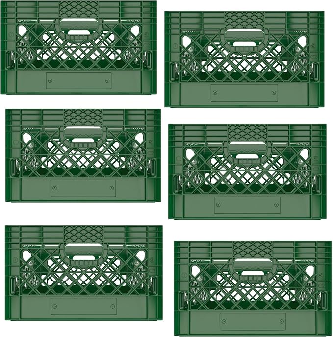 Heavy Duty Plastic Storage Milk Crates, Stackable Utility Organizer Bins by Unknown