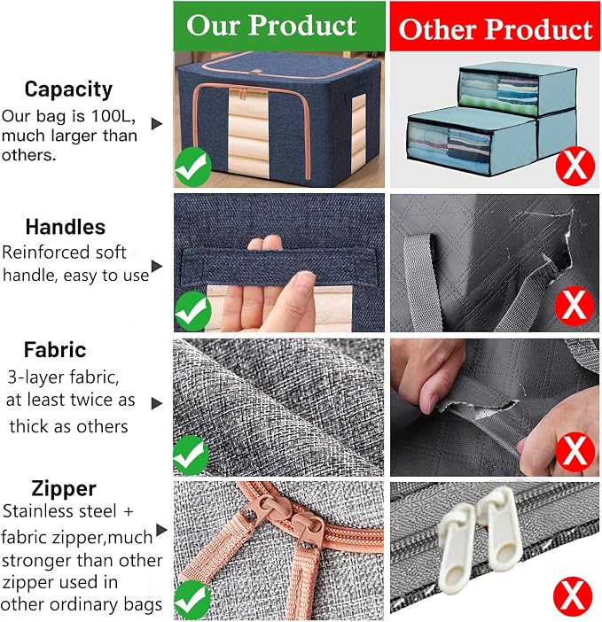 Large Capacity Clothes Storage Bags, Stackable Storage Organizer - Image 5
